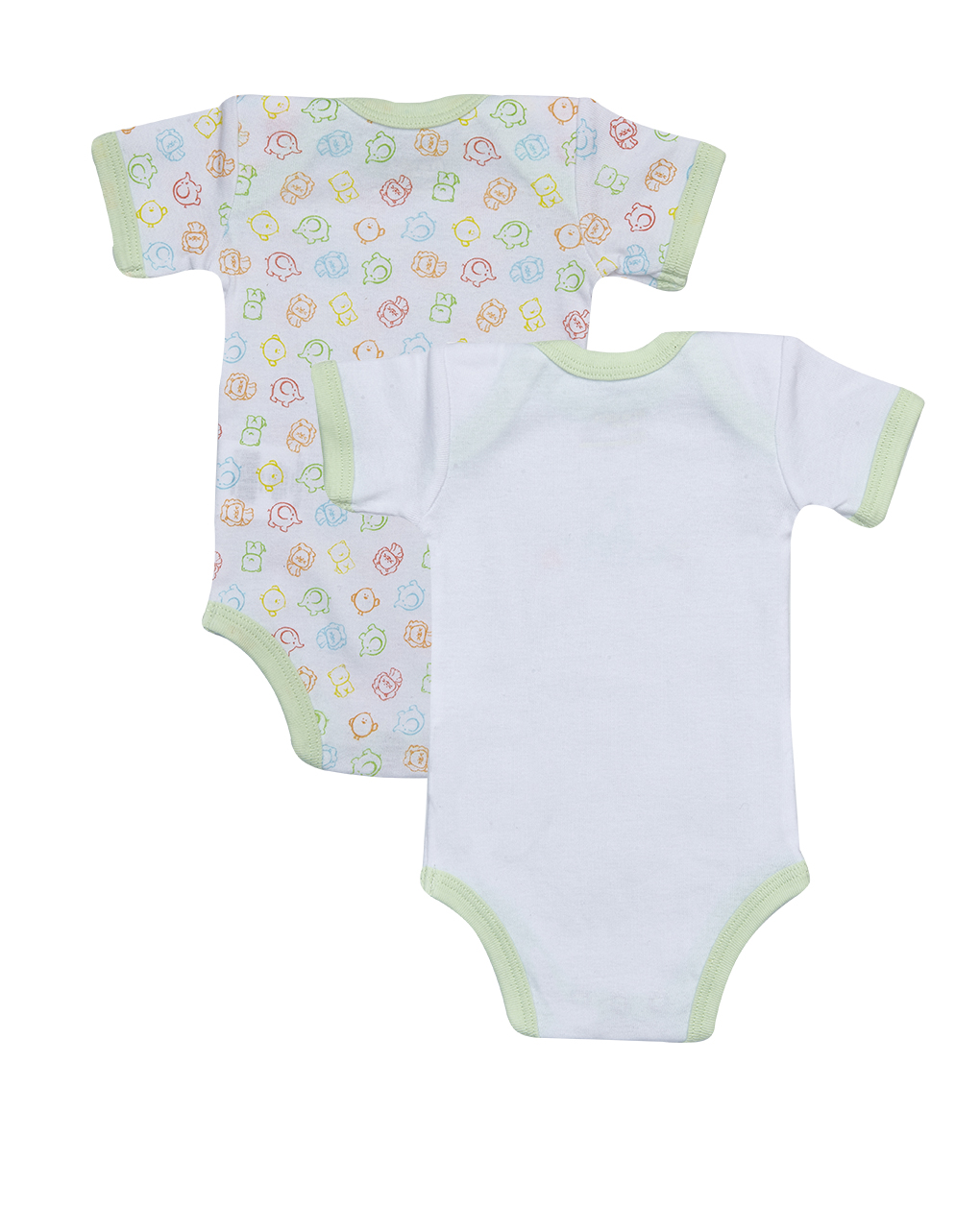 βρεφικά κορμάκια πακέτο x2 λευκά με ζωάκια unisex - Prénatal