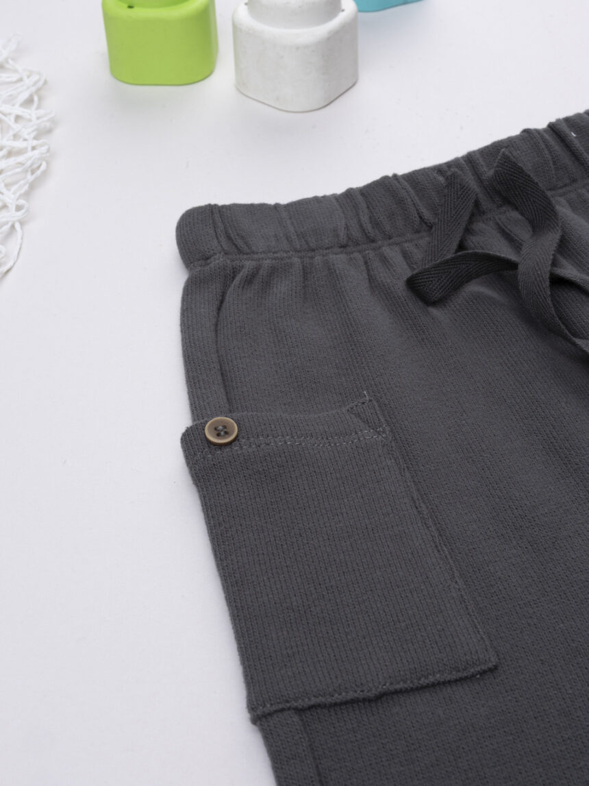 βρεφικό παντελόνι φόρμας γκρι με τσέπες για αγόρι - Prénatal