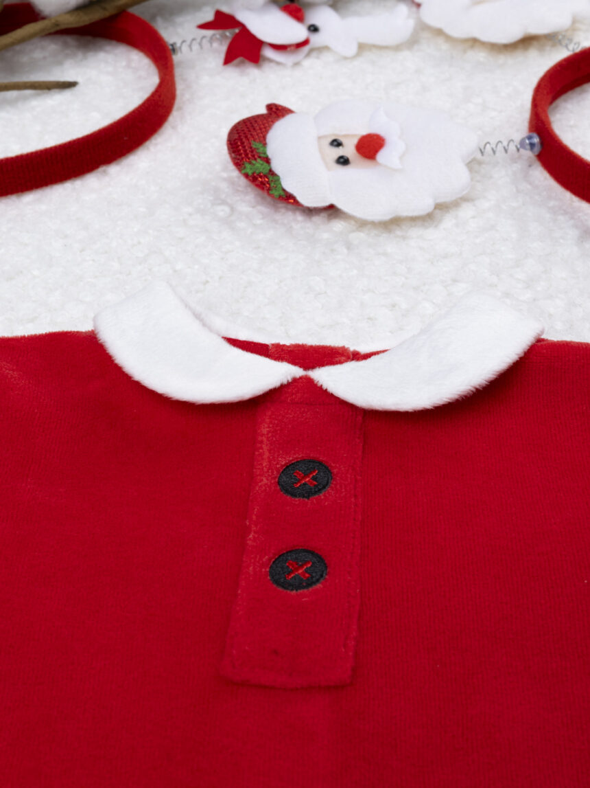 βρεφικό χριστουγεννιάτικο φορμάκι κόκκινο άγιος βασίλης για αγόρι - Prénatal
