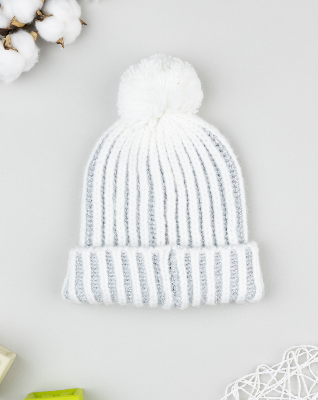 παιδικό σκουφάκι λευκό με lurex για κορίτσι - Prénatal