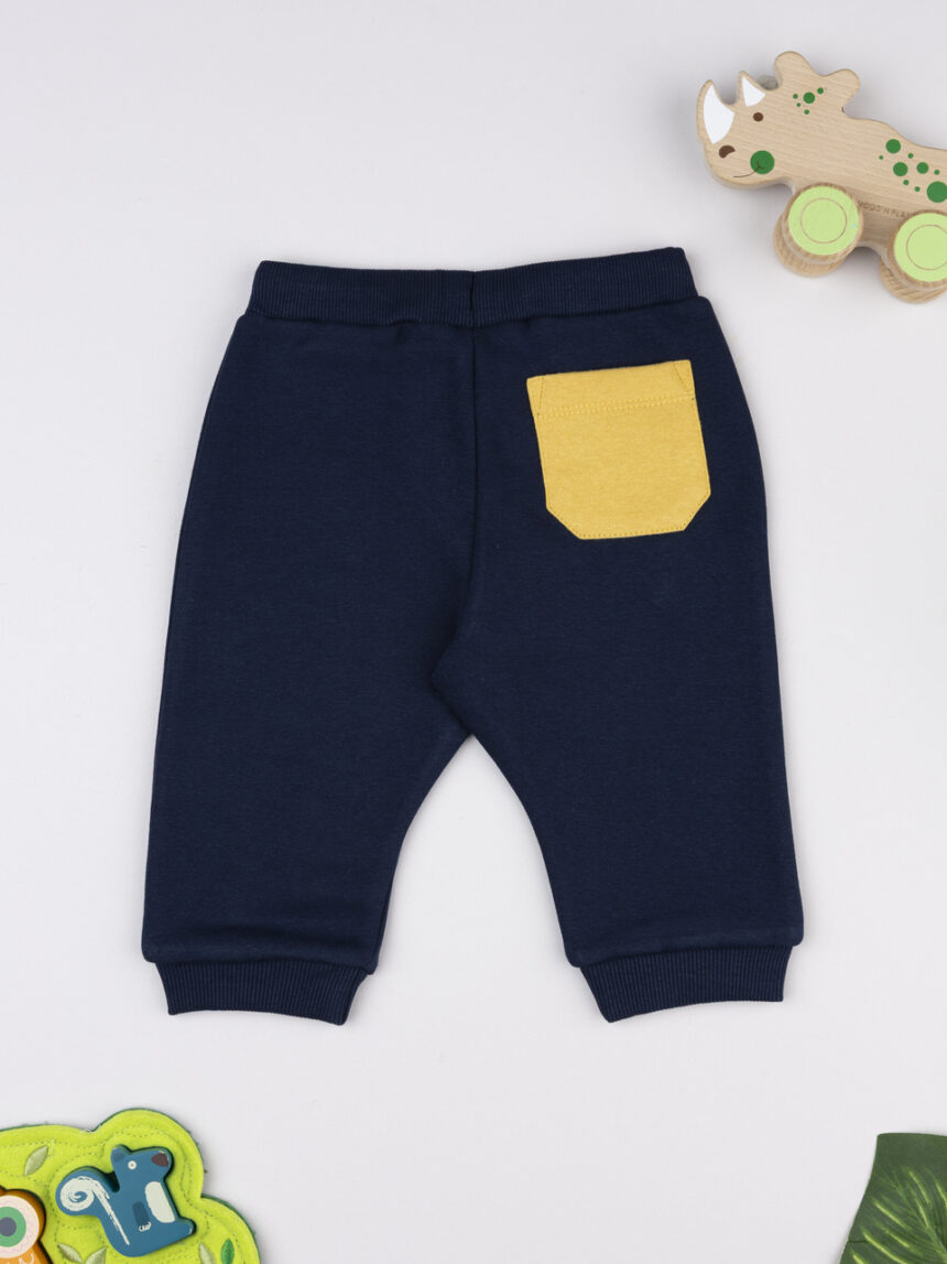 βρεφικό παντελόνι φόρμας μπλε με δεινόσαυρο για αγόρι - Prénatal