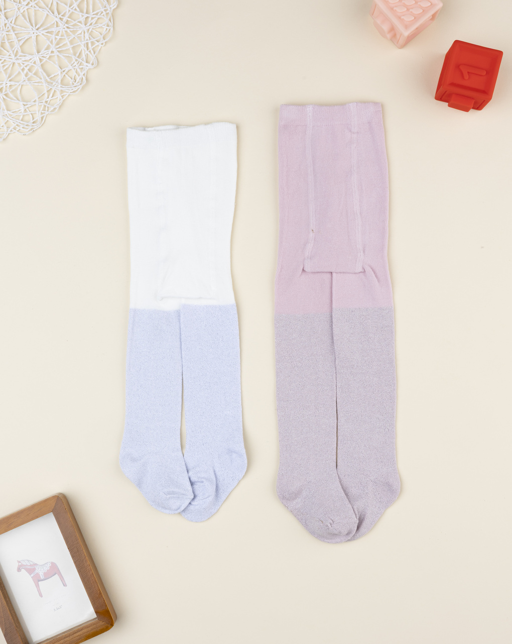 βρεφικά καλσόν πακέτο x2 με lurex για κορίτσι - Prénatal