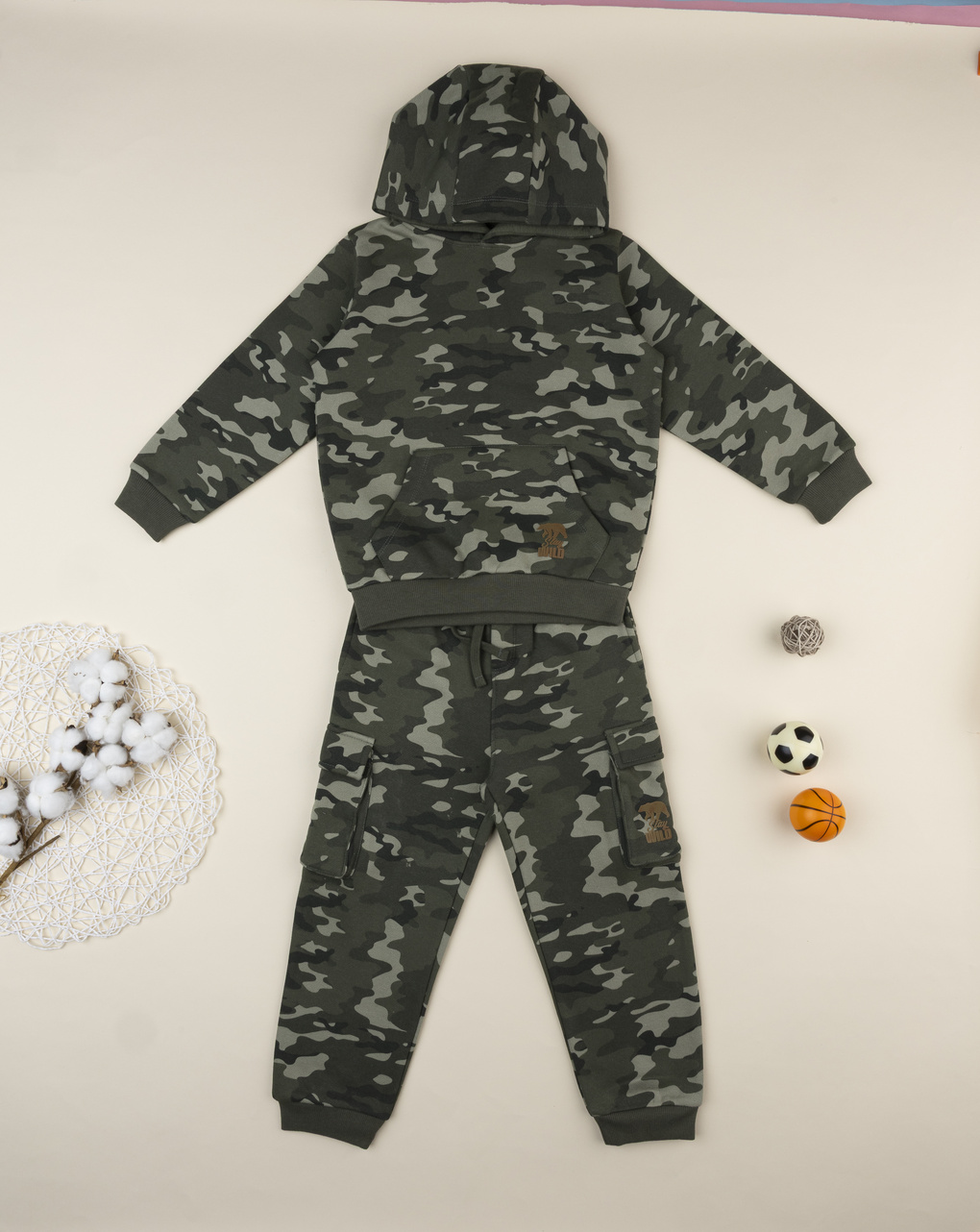 παιδικό σετ μπλούζα φούτερ και φόρμα stay wild για αγόρι