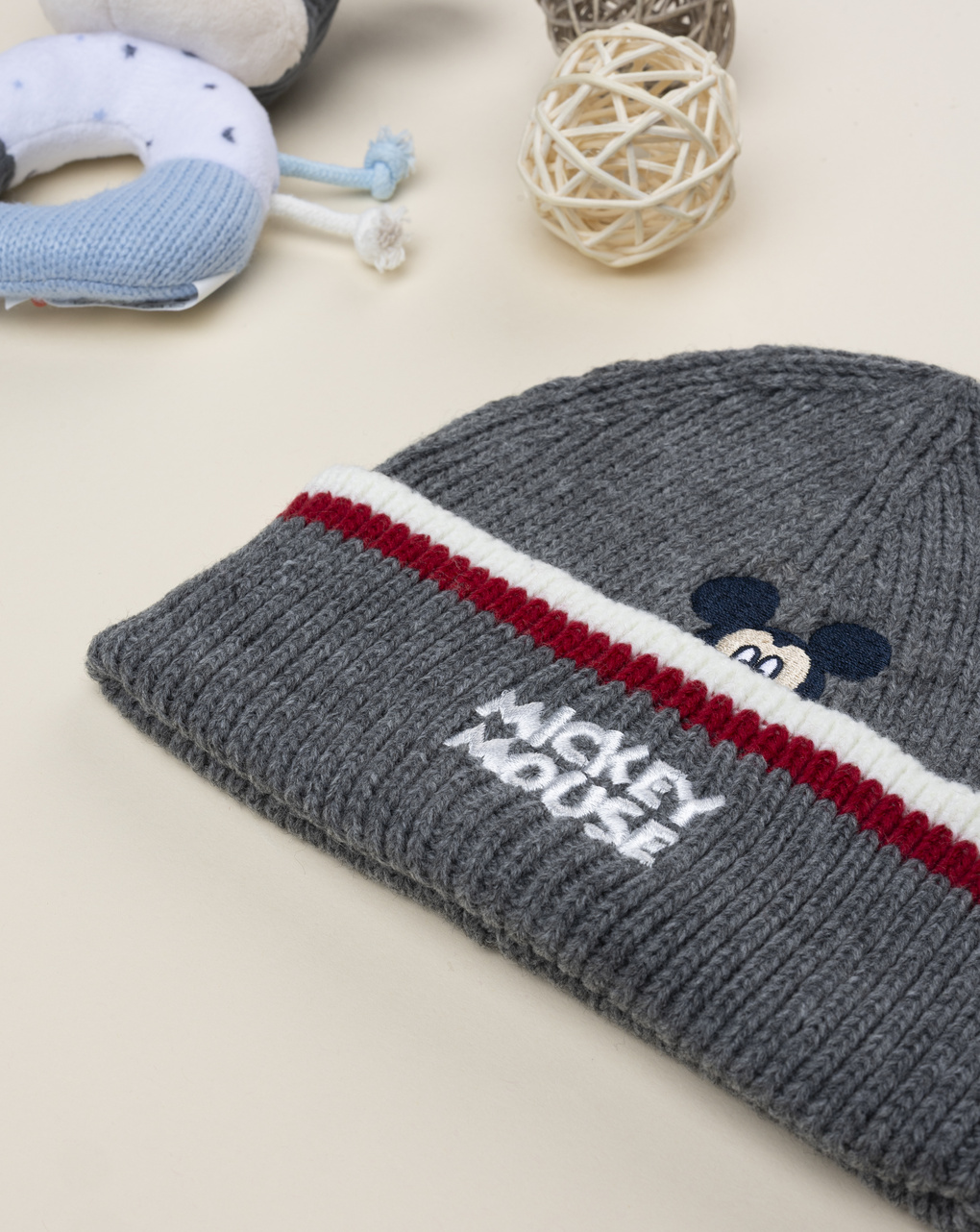 βρεφικό σκουφάκι γκρι mickey για αγόρι - Prénatal