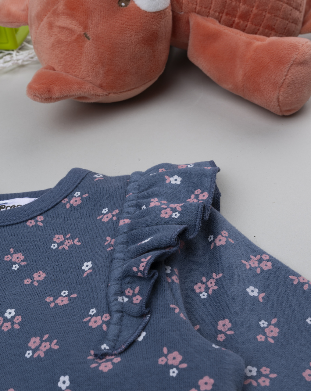 βρεφικό σετ μπλούζα φούτερ και φόρμα με λουλούδια για κορίτσι - Prénatal