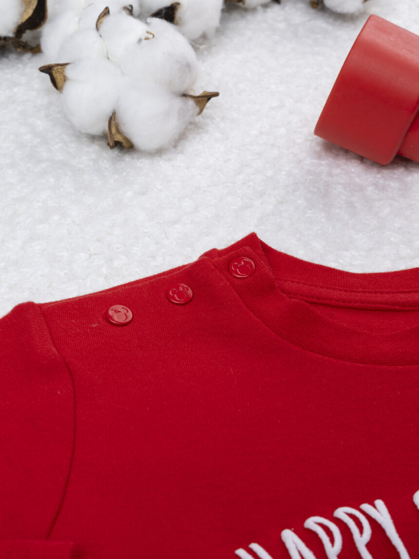 βρεφική χριστουγεννιάτικη πιτζάμα κόκκινη mickey για αγόρι - Prénatal