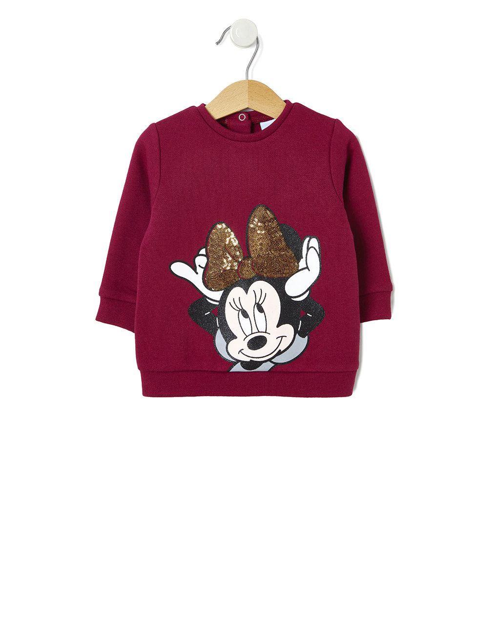 βρεφική μπλούζα φούτερ μπορντώ minnie για κορίτσι - Prénatal