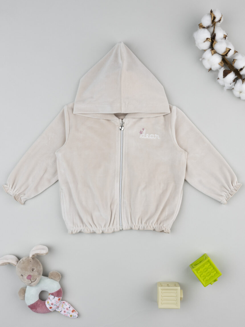 βρεφική ζακέτα σενίλ μπεζ dear για κορίτσι - Prénatal