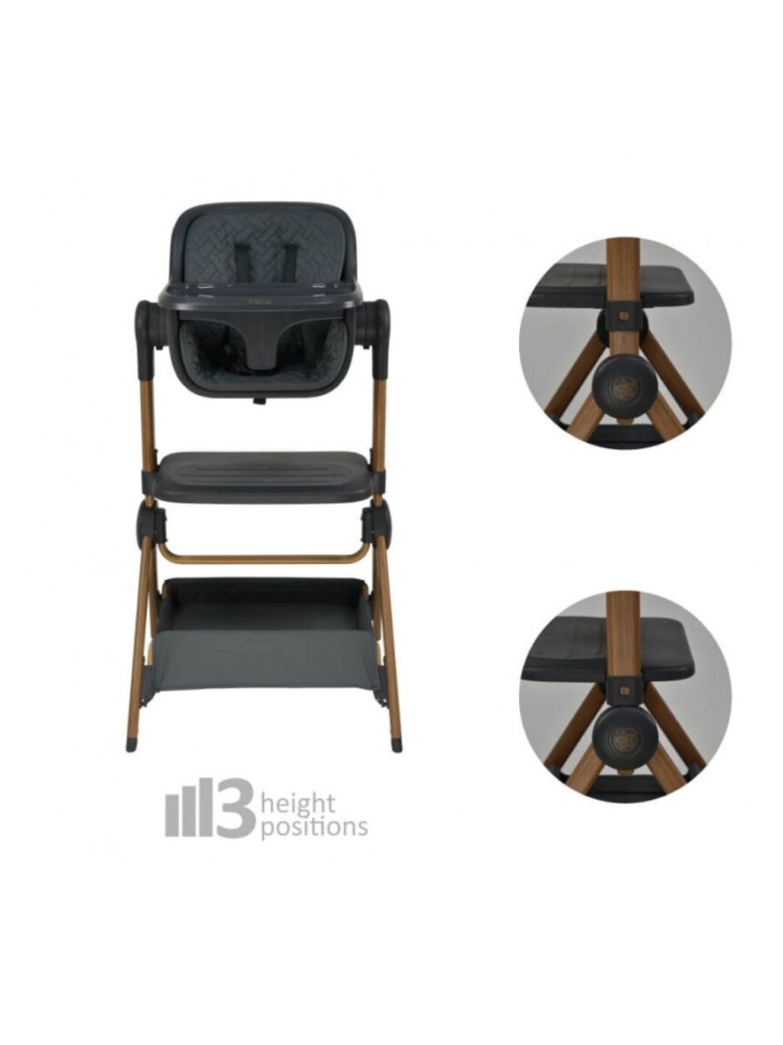 Bebe stars λίκνο-καρέκλα φαγητού serenity 2 in 1 smoked grey 846-186 - Bebe Stars