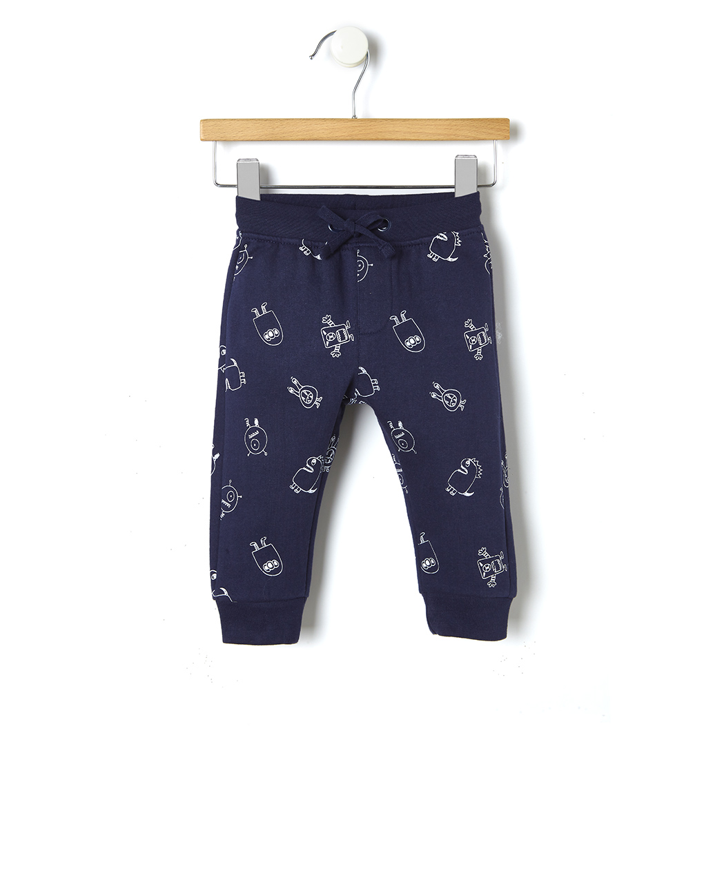 βρεφικό παντελόνι φούτερ μπλε με ρομπότ για αγόρι