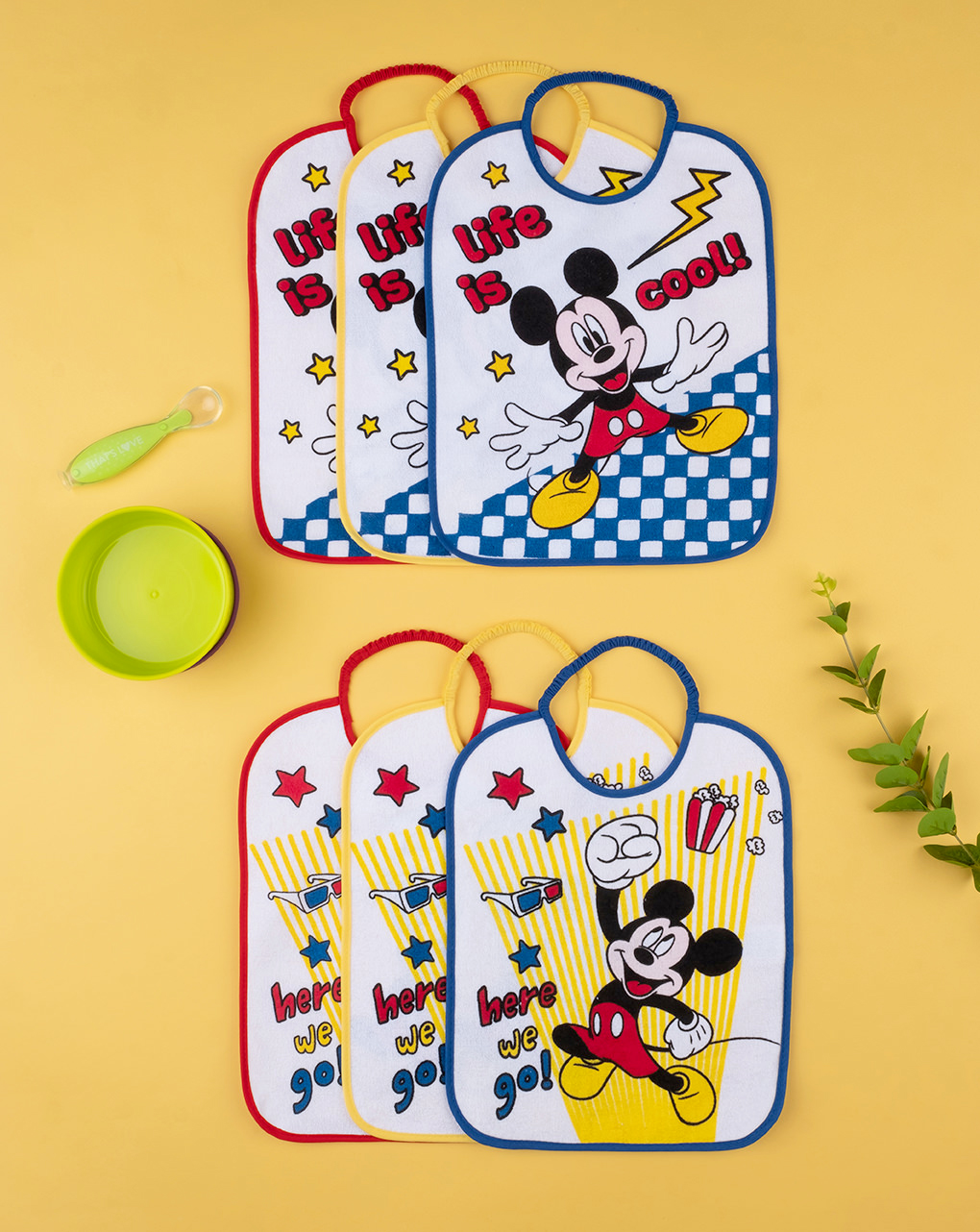 βρεφικές σαλιάρες πακέτο x6 mickey για αγόρι