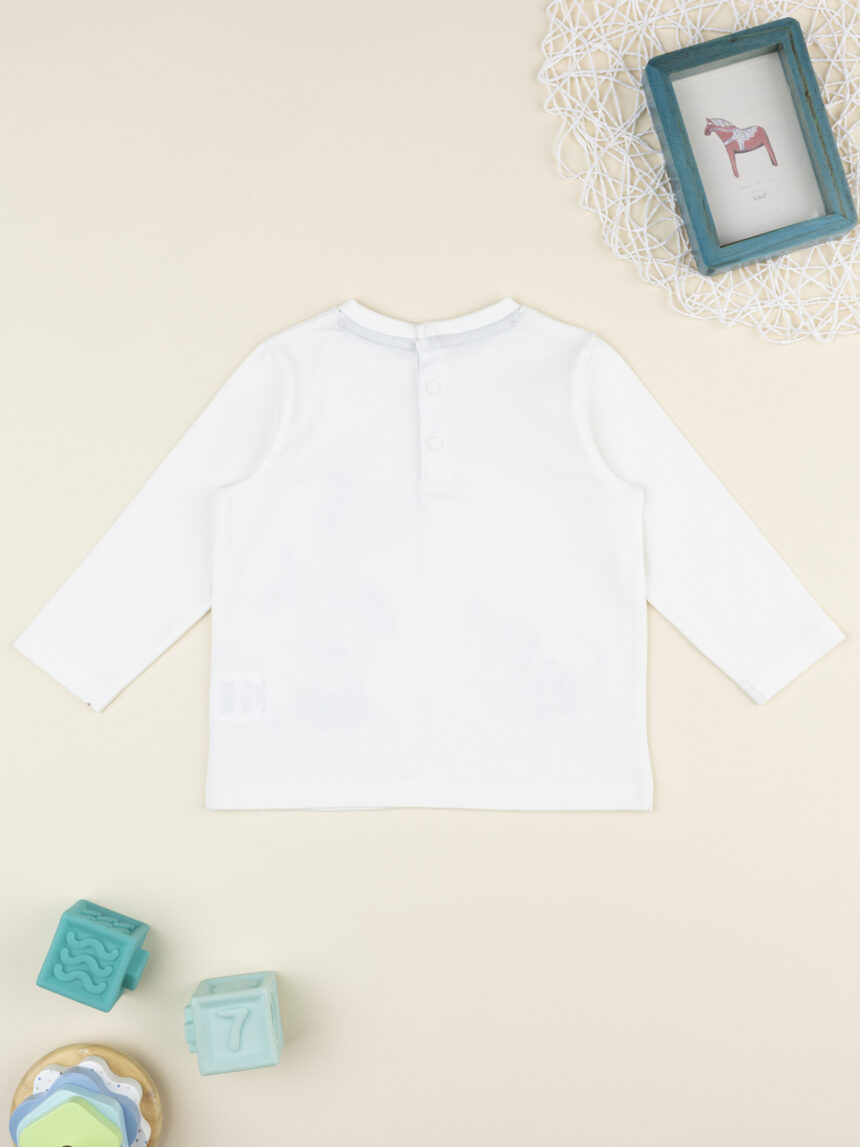 βρεφική μπλούζα λευκή με σκυλάκια για αγόρι - Prénatal