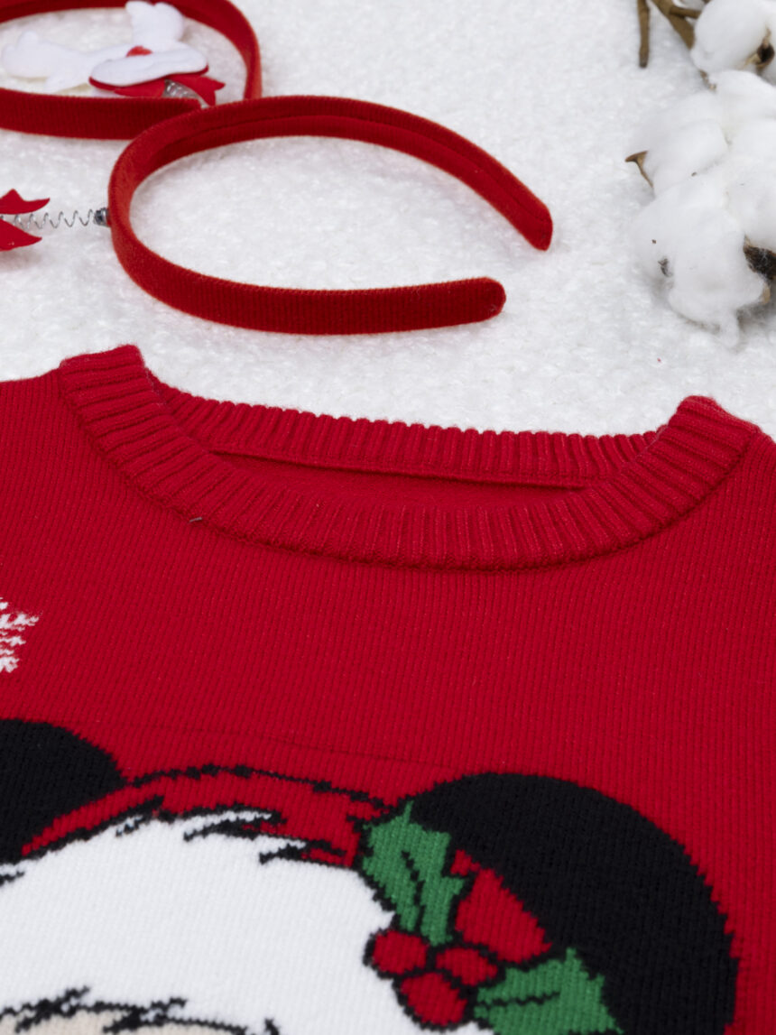 παιδικό χριστουγεννιάτικο πουλόβερ κόκκινο mickey για αγόρι - Prénatal