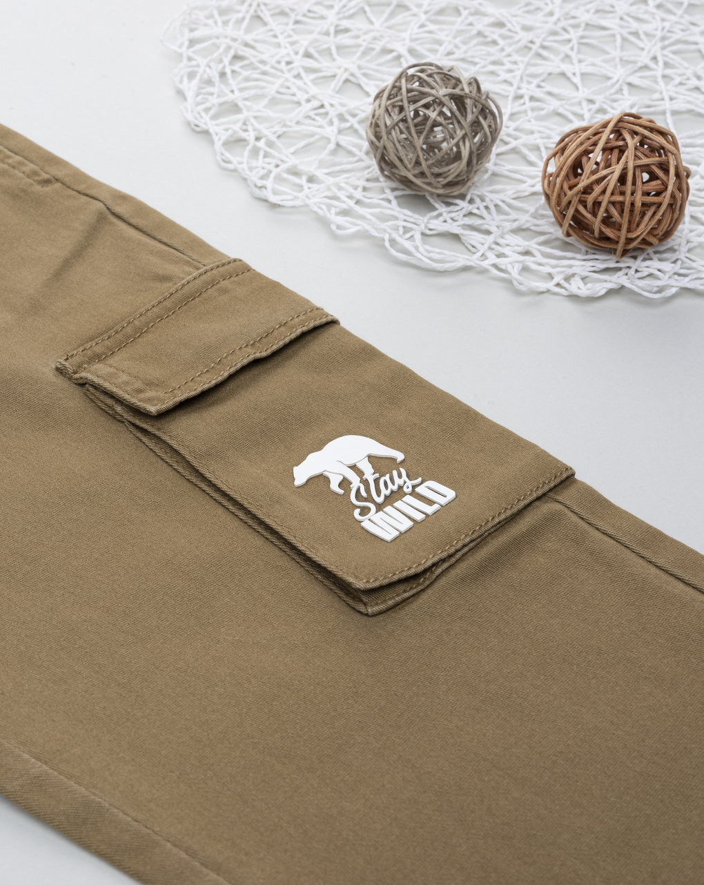 παιδικό παντελόνι cargo καφέ stay wild για αγόρι - Prénatal