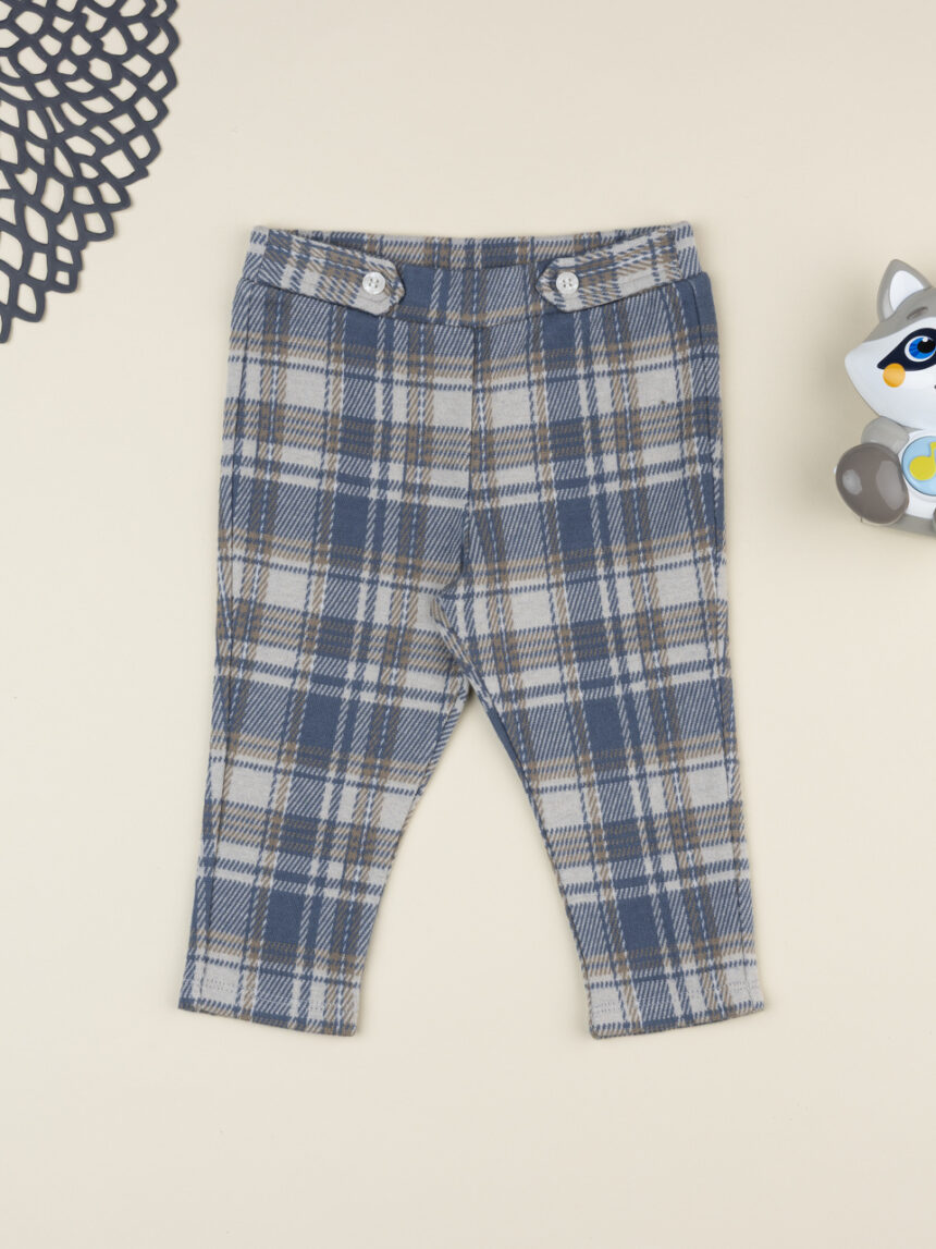 βρεφικό κολάν καρό μπεζ/μπλε για κορίτσι - Prénatal