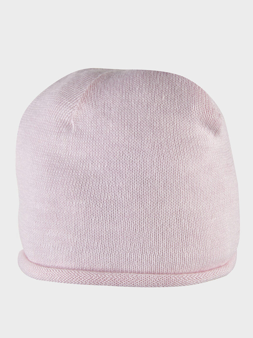 βρεφικό σκουφάκι μάλλινο ροζ για κορίτσι - Prénatal
