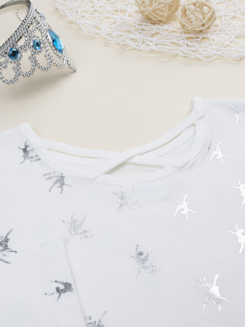 παιδική μπλούζα λευκή με μπαλερίνες για κορίτσι - Prénatal