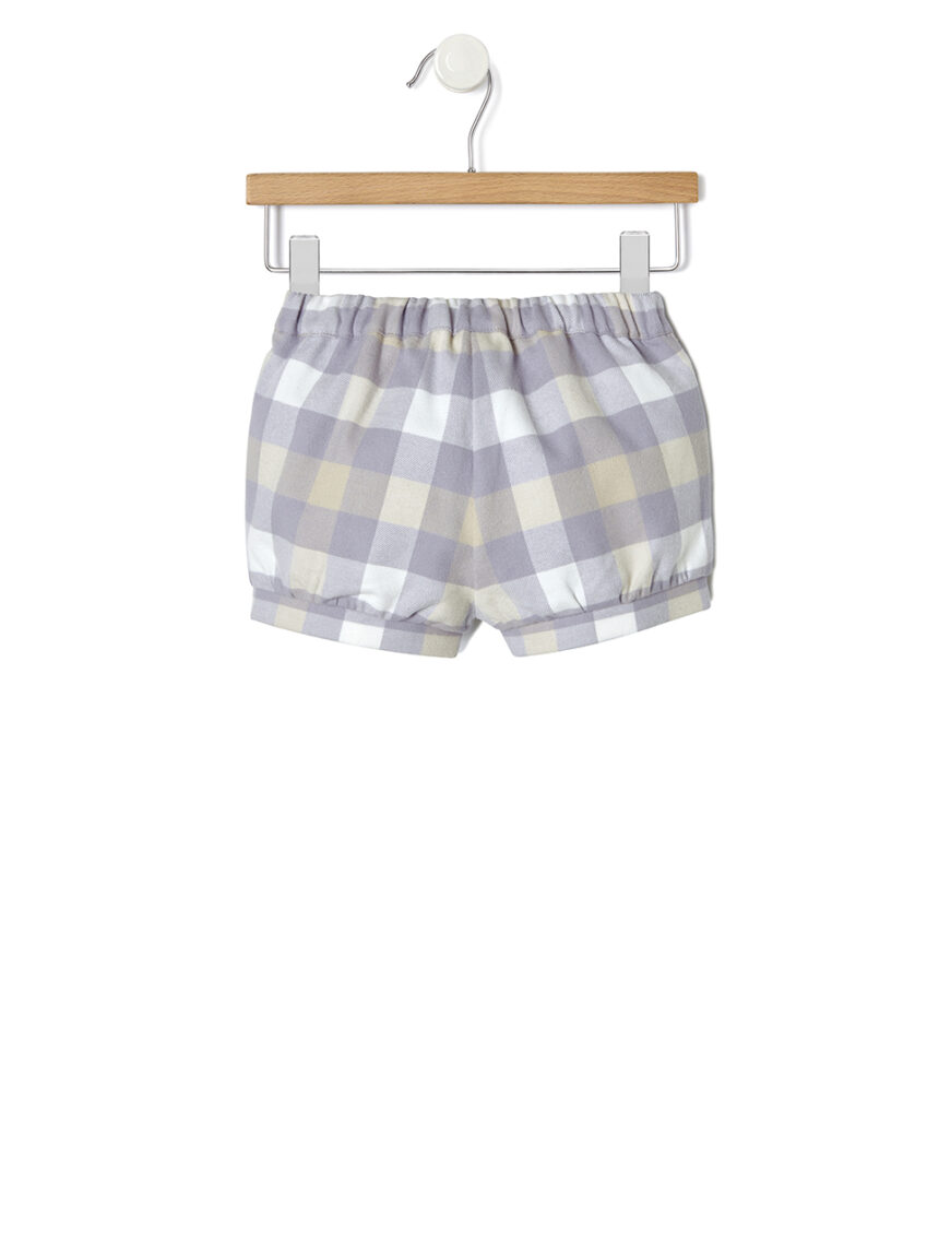 βρεφικό σορτσάκι καρό λιλέ/μπεζ για κορίτσι - Prénatal