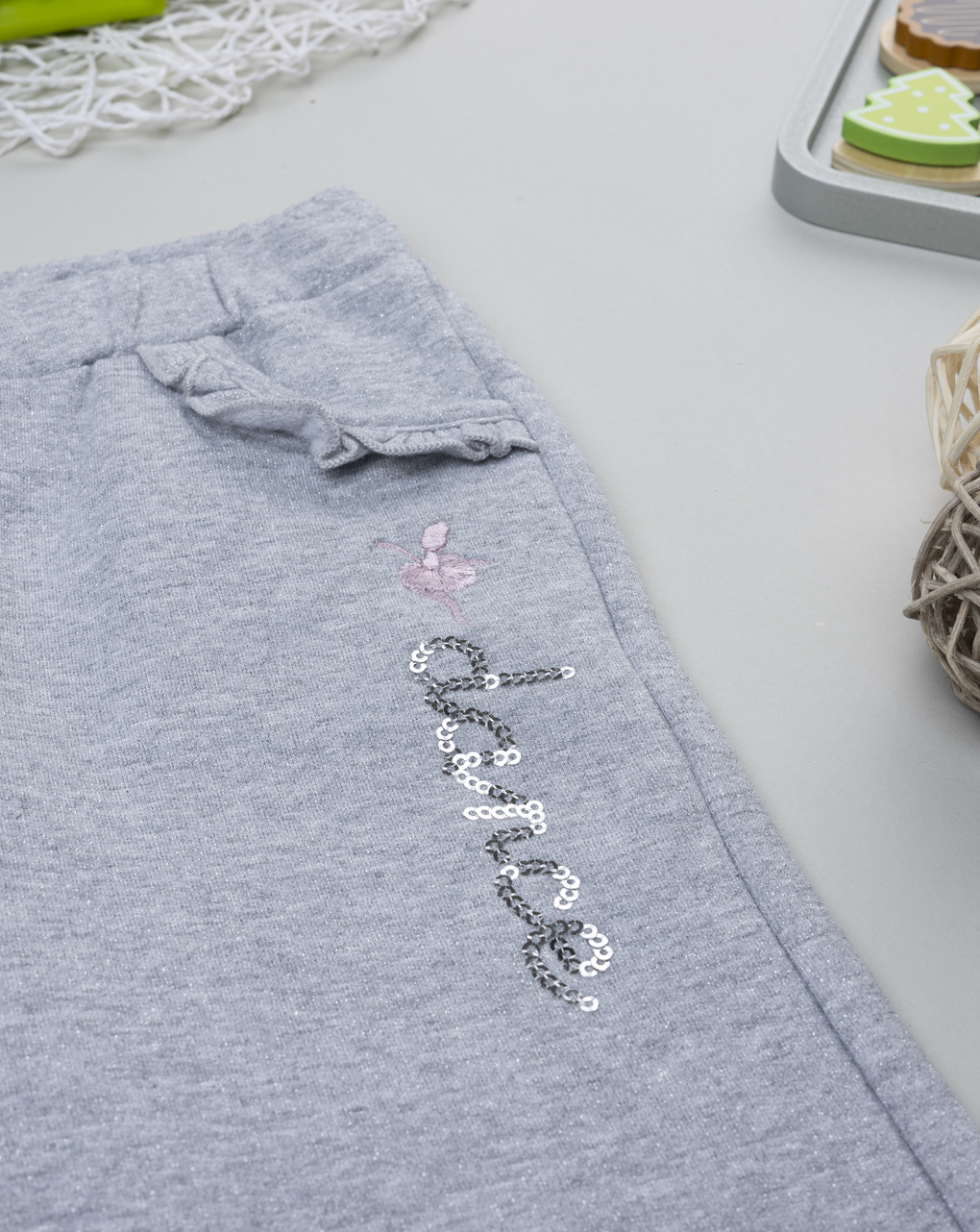 βρεφικό παντελόνι φόρμας γκρι dance για κορίτσι - Prénatal