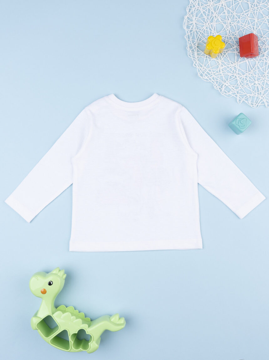 βρεφική μπλούζα λευκή με δεινόσαυρους για αγόρι - Prénatal