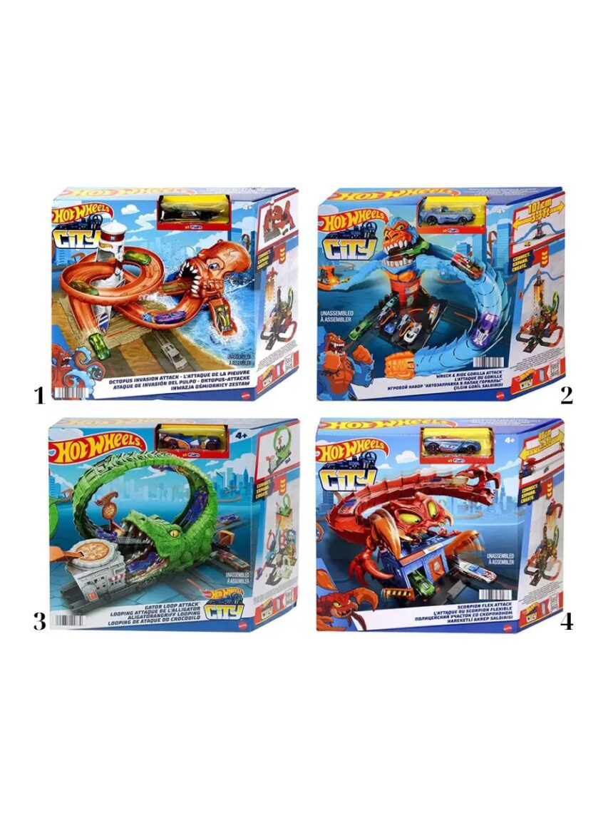Mattel hot wheels πίστες city με θηρία hdr29 (σχέδια) - Hot wheels