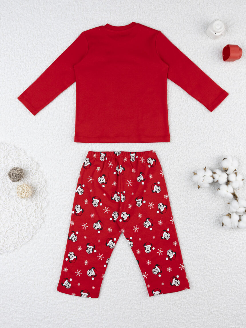 βρεφική χριστουγεννιάτικη πιτζάμα κόκκινη mickey για αγόρι - Prénatal