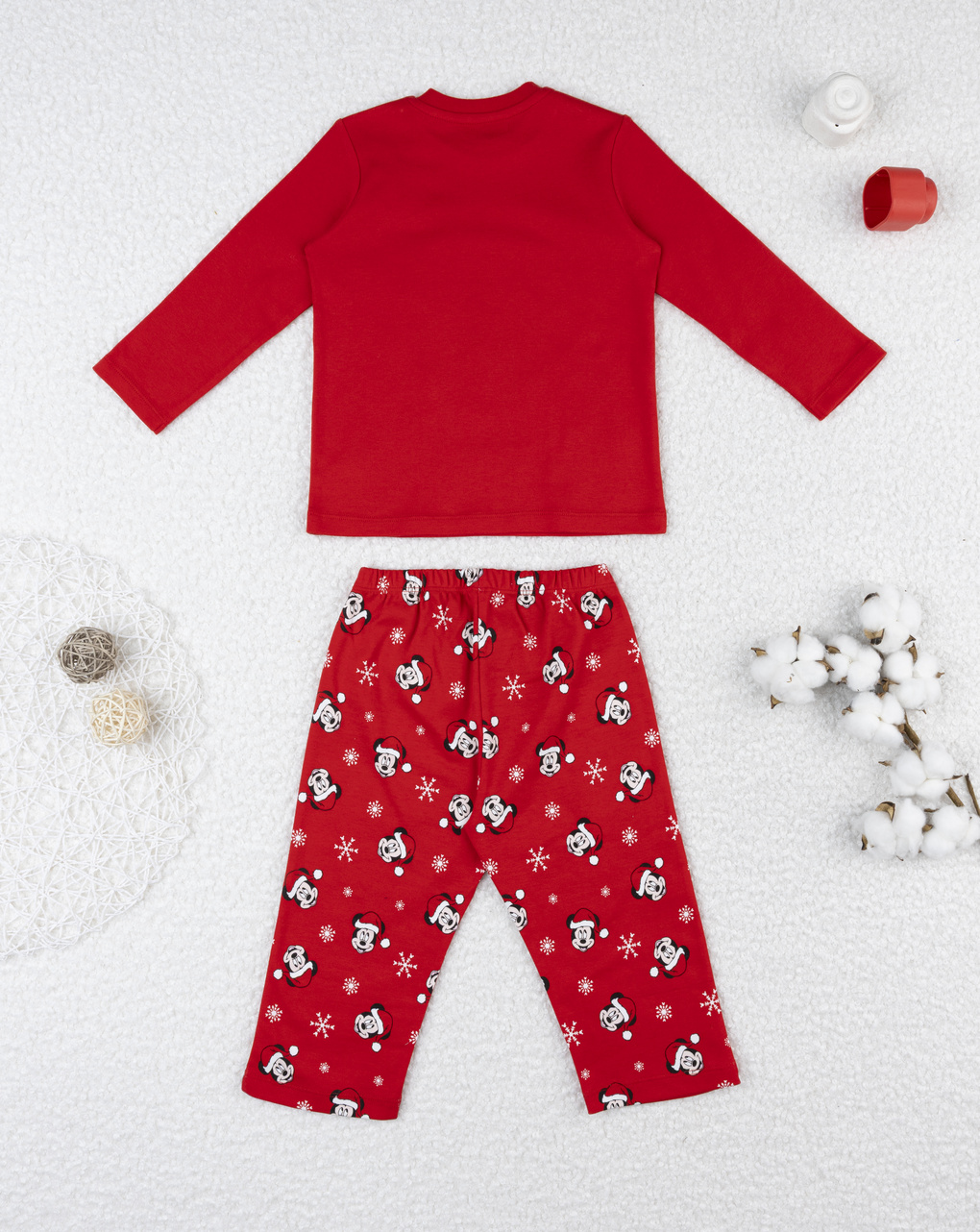 βρεφική χριστουγεννιάτικη πιτζάμα κόκκινη mickey για αγόρι - Prénatal
