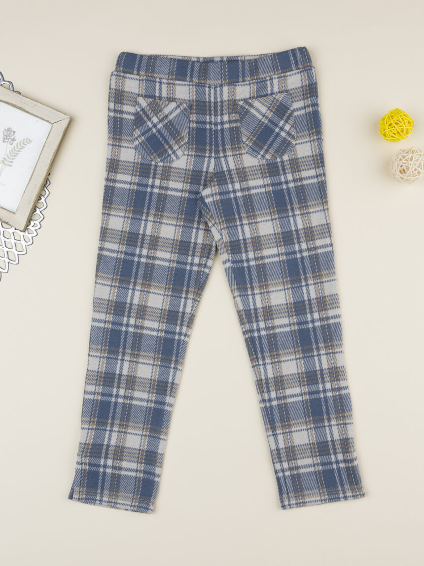 παιδικό κολάν καρό μπλε/καφέ για κορίτσι - Prénatal