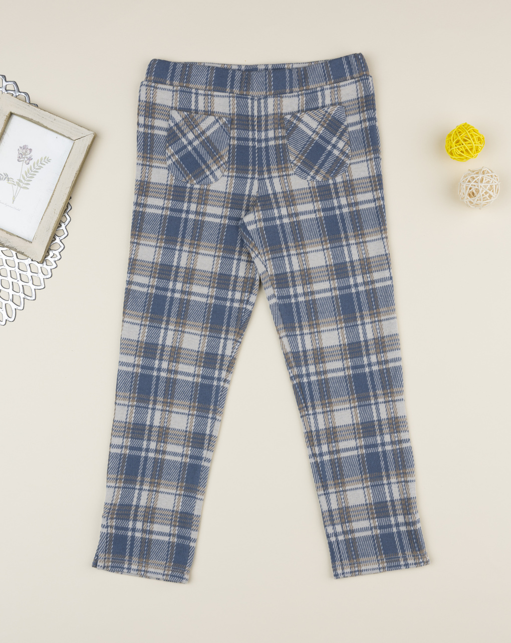 παιδικό κολάν καρό μπλε/καφέ για κορίτσι