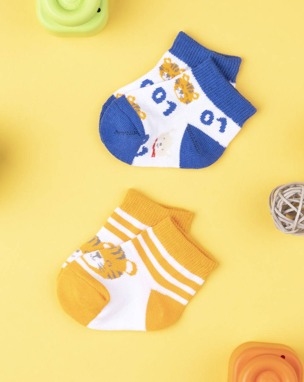 βρεφικά καλτσάκια με λιονταράκια πακέτο x2 για αγόρι