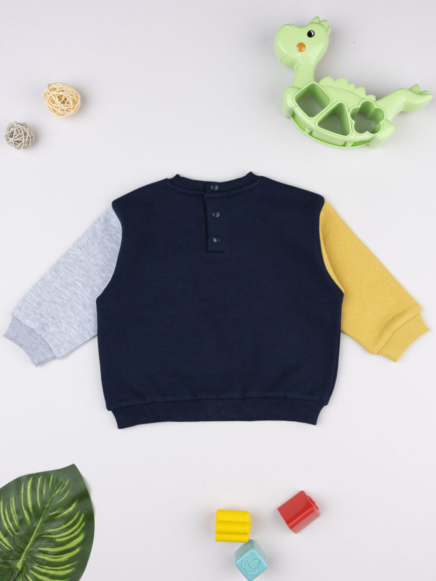 βρεφική μπλούζα φούτερ μπλε με δεινόσαυρο για αγόρι - Prénatal