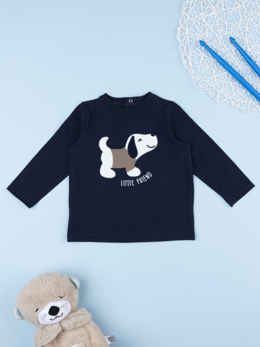 βρεφική μπλούζα μπλε με σκυλάκι για αγόρι - Prénatal
