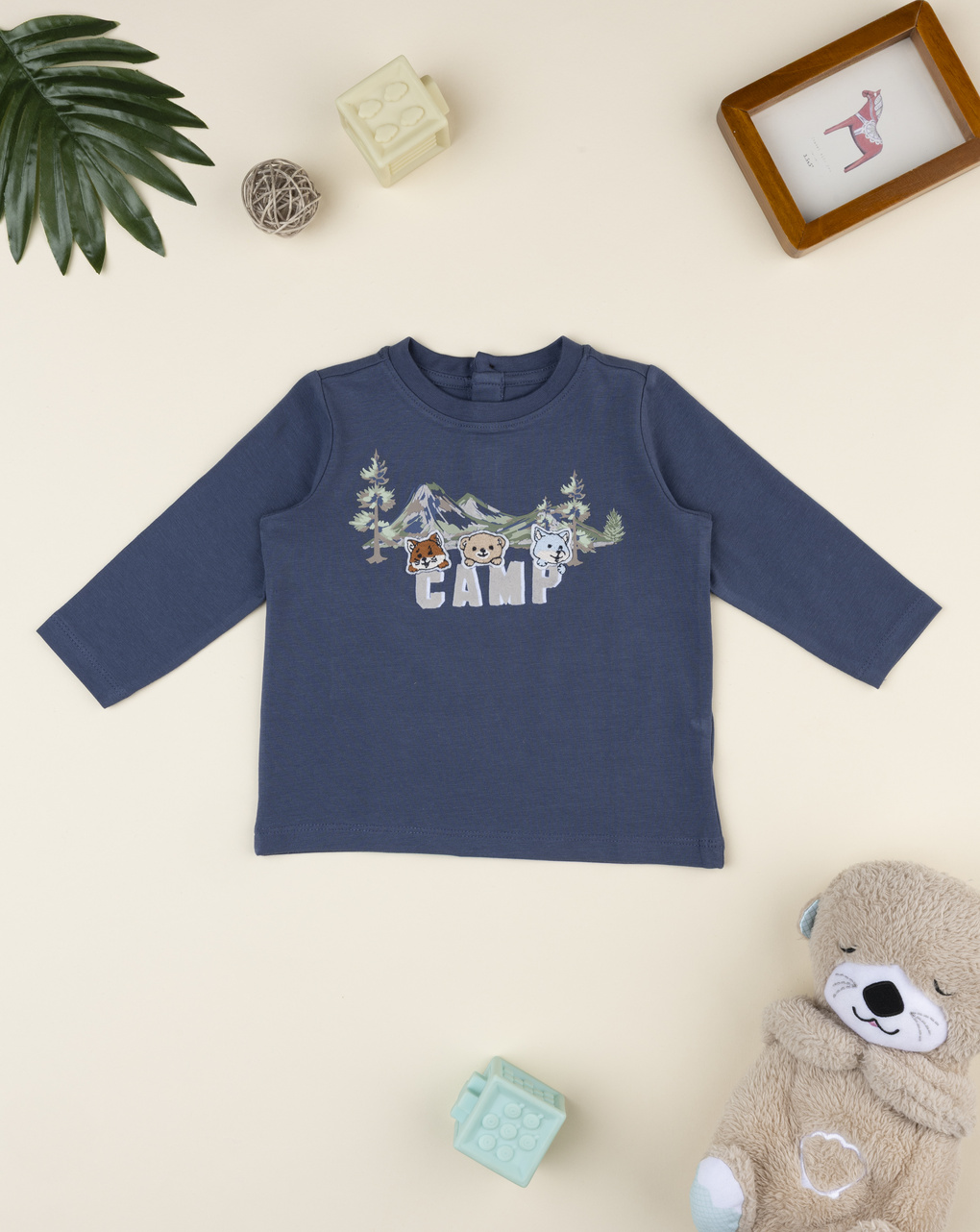 βρεφική μπλούζα μπλε camp για αγόρι