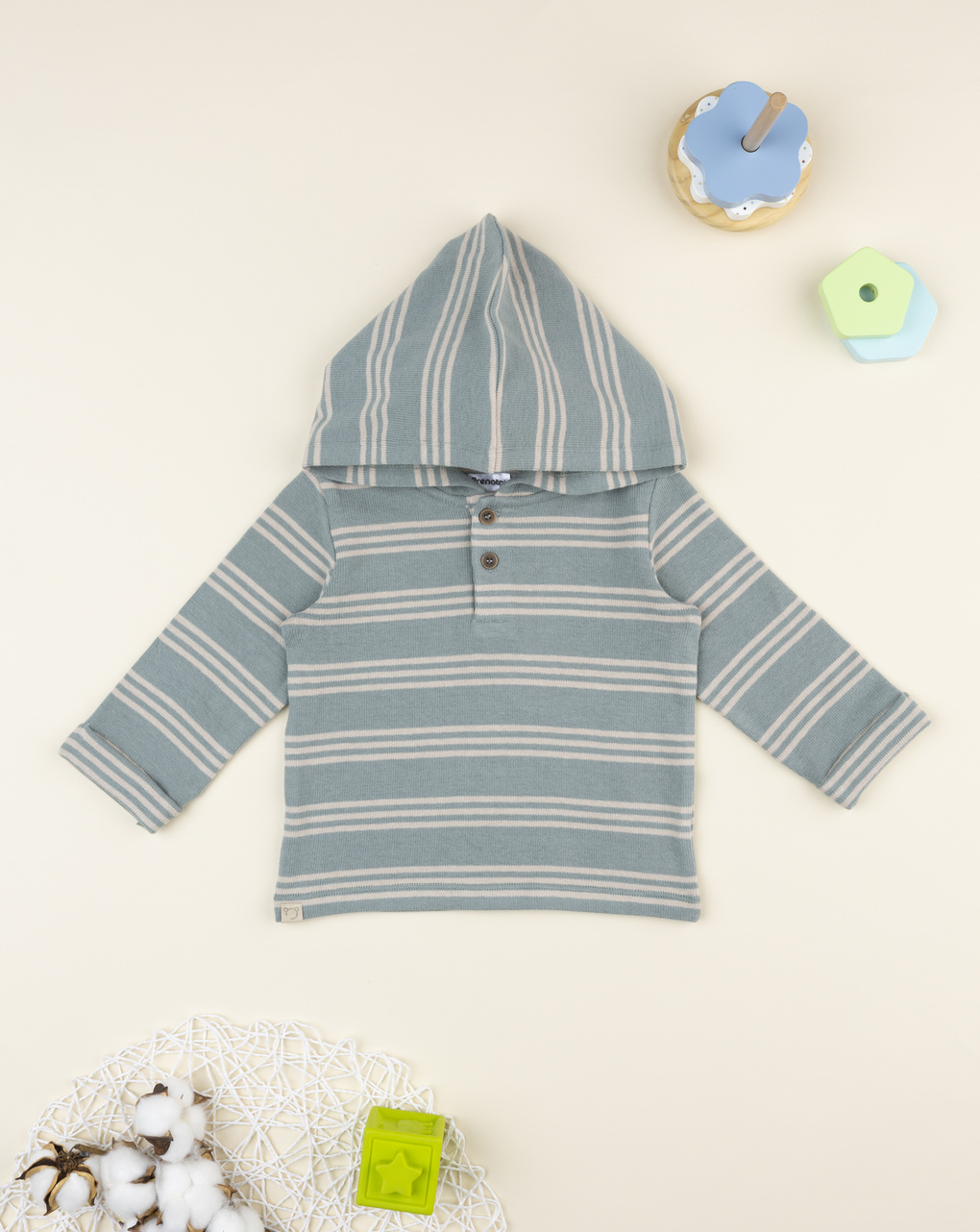 βρεφική μπλούζα πράσινη ριγέ για αγόρι