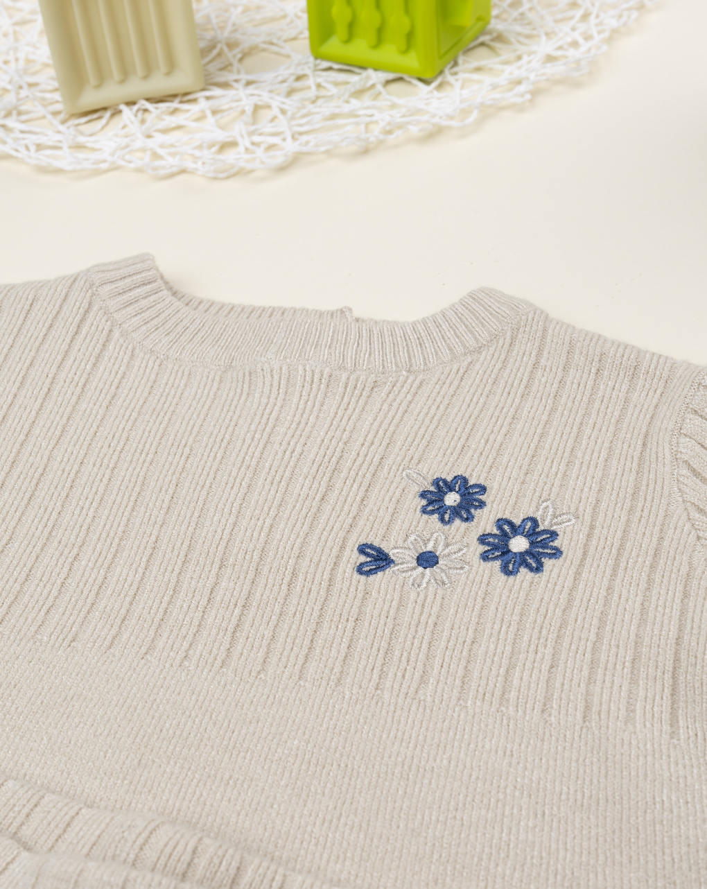 βρεφικό σετ μπλούζα και κολάν μπεζ με λουλούδια για κορίτσι - Prénatal