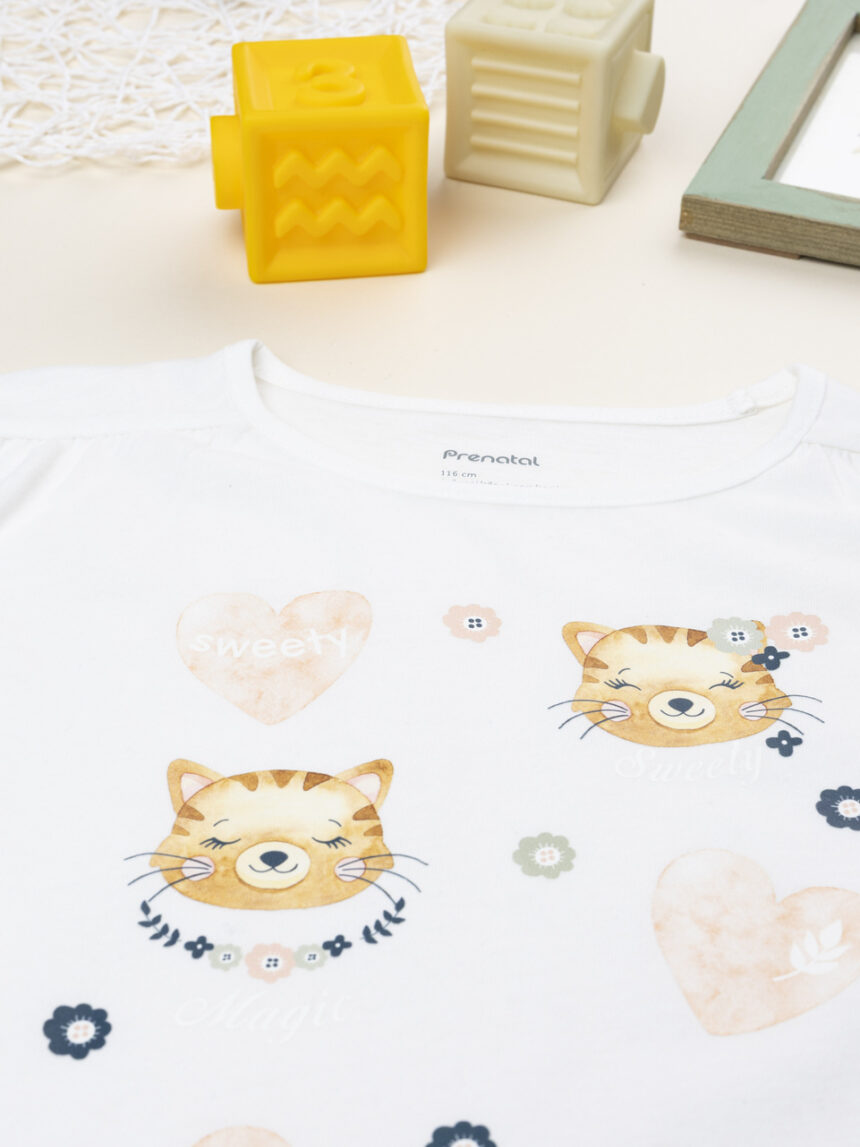 παιδική μπλούζα λευκή με τιγράκια για κορίτσι - Prénatal