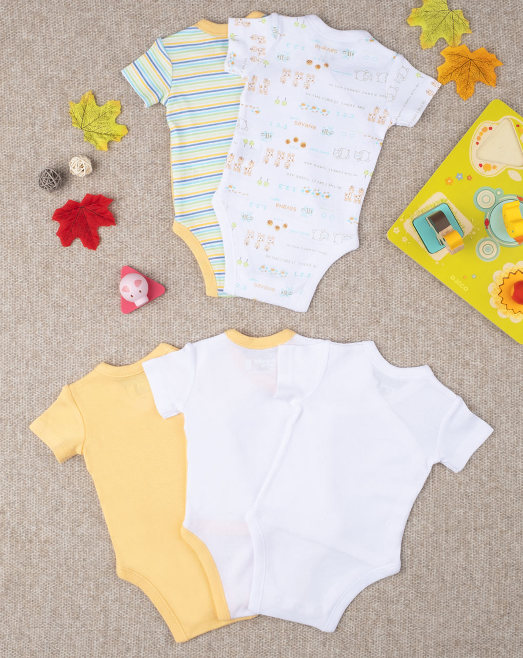 βρεφικά κορμάκια πακέτο x5 με ζωάκια για αγόρι - Prénatal