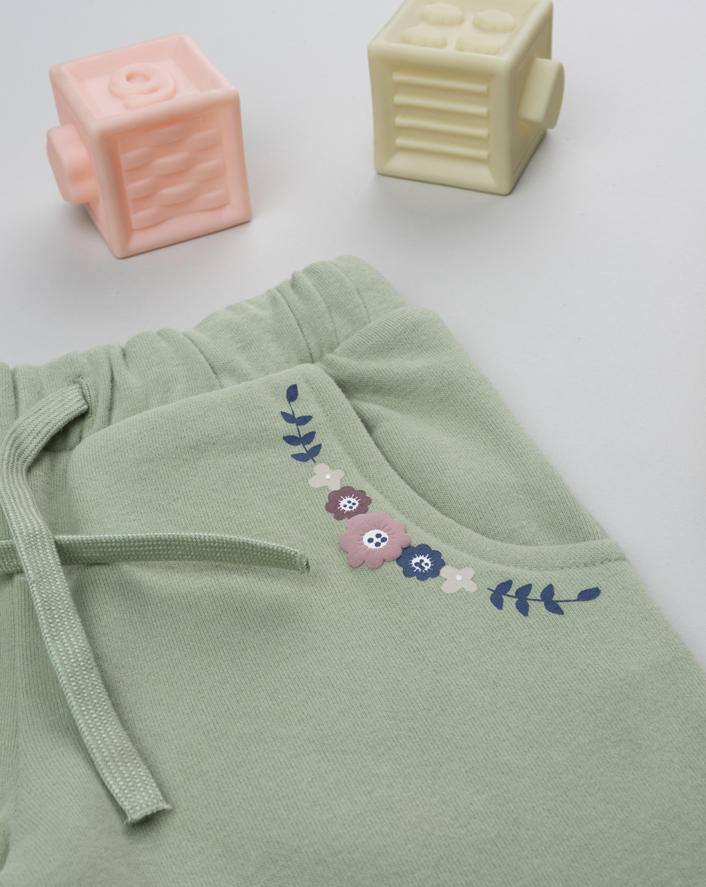 παιδικό παντελόνι φόρμας φιστικί με λουλούδια για κορίτσι - Prénatal
