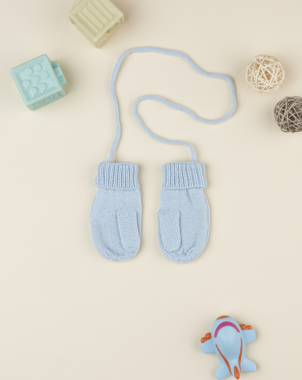 βρεφικά γαντάκια χουφτίτσες γαλάζια με αρκουδάκια για αγόρι - Prénatal