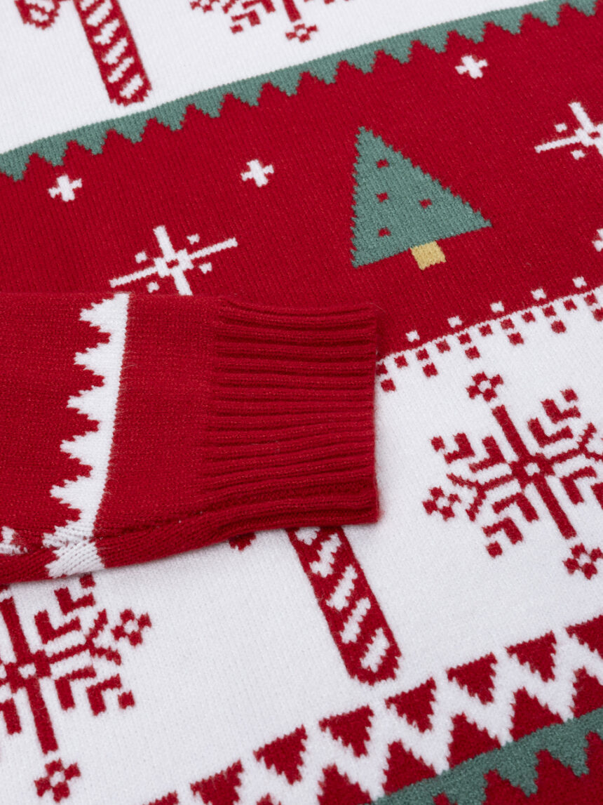 χριστουγεννιάτικο πουλόβερ κόκκινο/λευκό candy cane για τον μπαμπά - Prénatal