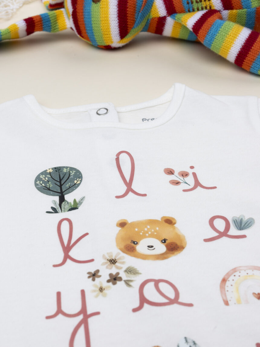 βρεφική μπλούζα λευκή wood για κορίτσι - Prénatal