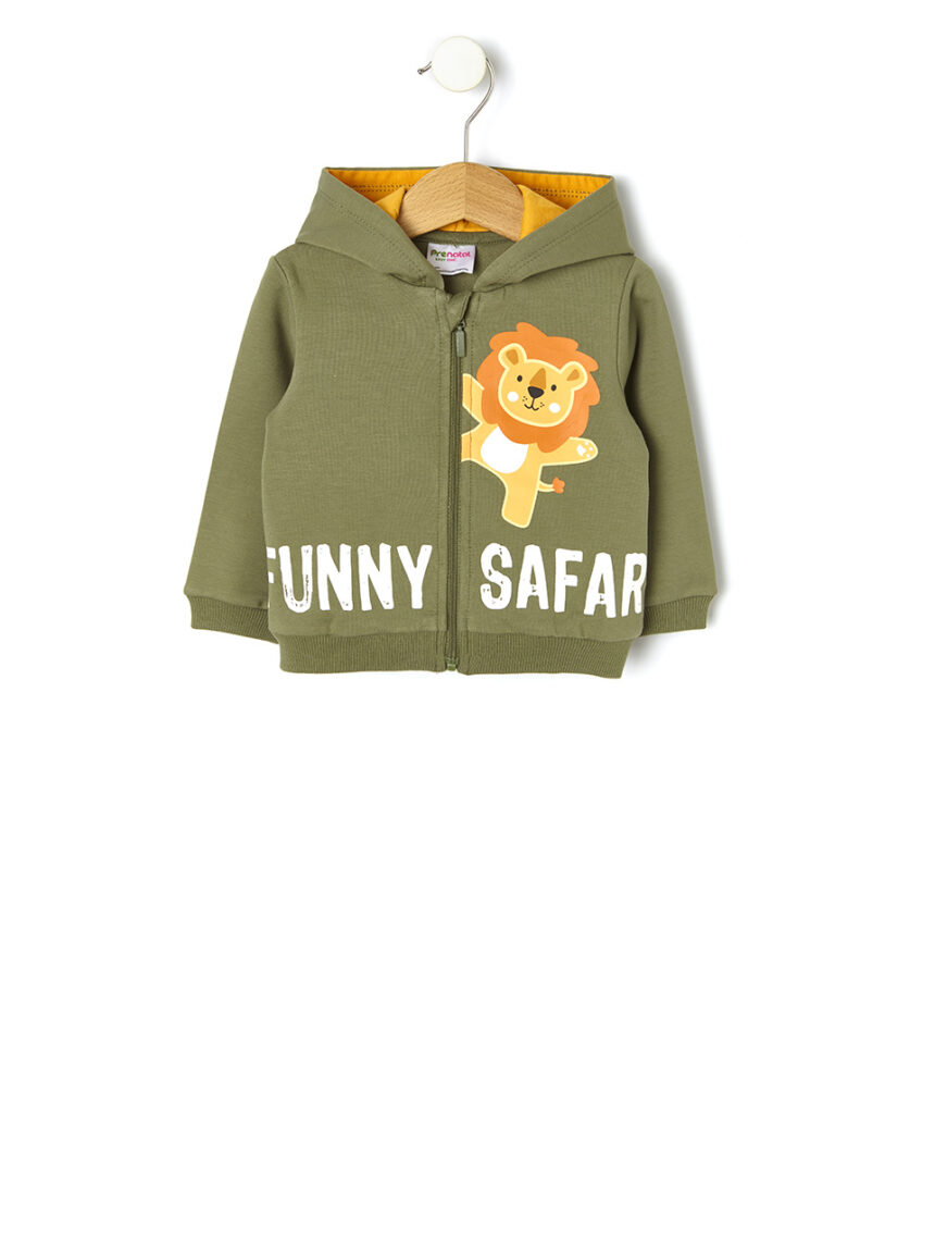 βρεφική ζακέτα φούτερ χακί safari για αγόρι - Prénatal