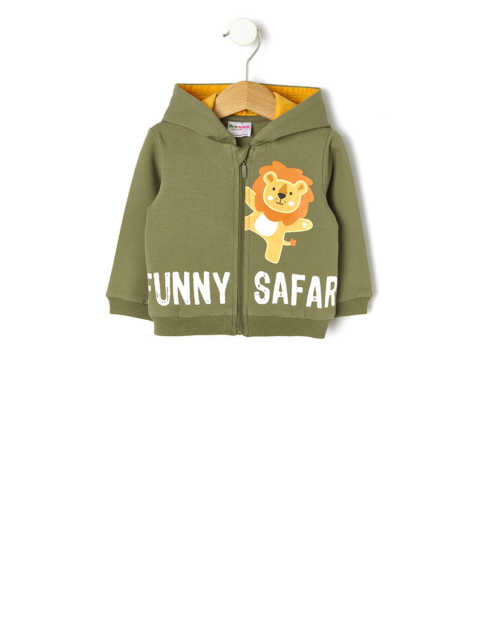 βρεφική ζακέτα φούτερ χακί safari για αγόρι