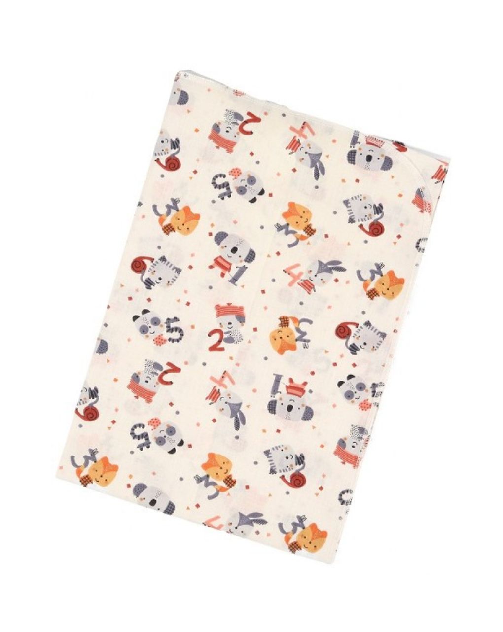 ο κόσμος του μωρού πάνα σεντονόπανου 80×80 cm numbers terracotta 30081