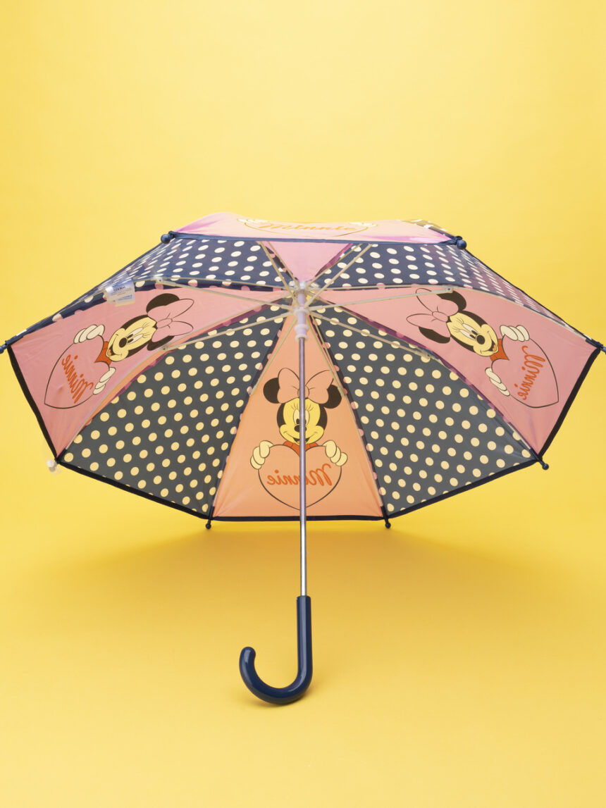 παιδική ομπρέλα μπλε πουά/ροζ minnie για κορίτσι - Prénatal