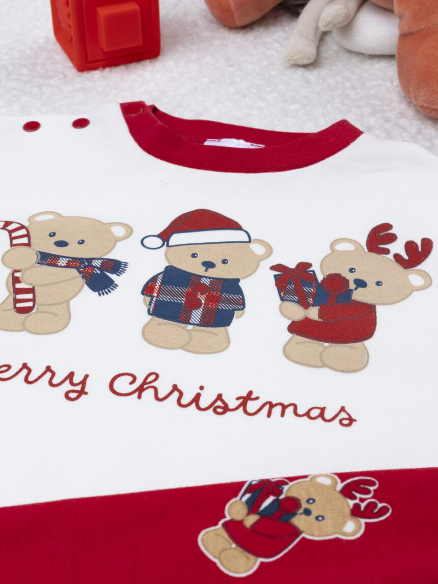 βρεφική χριστουγεννιάτικη πιτζάμα teddies για αγόρι - Prénatal