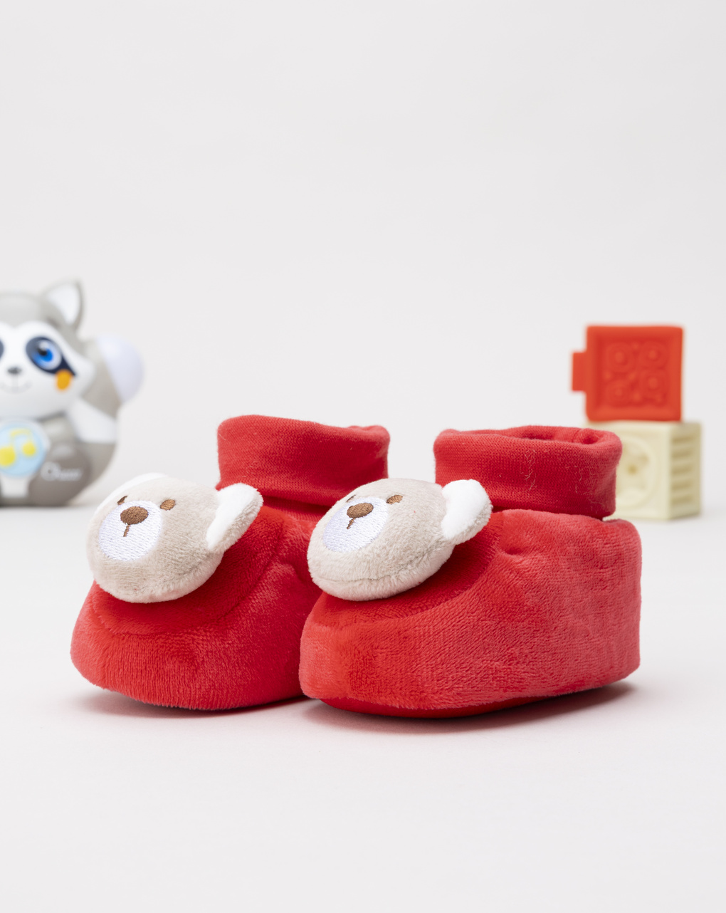 βρεφικά χριστουγεννιάτικα παπούτσια αγκαλιάς κόκκινα teddies για αγόρι