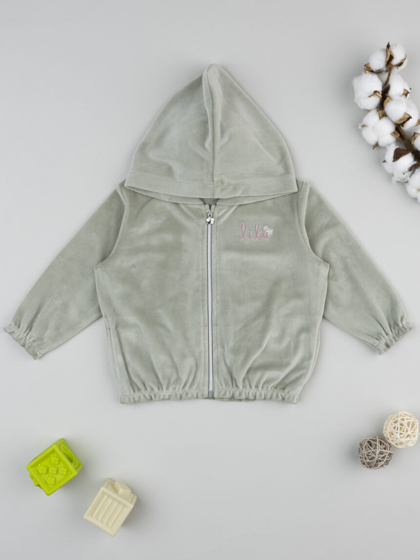 βρεφική ζακέτα σενίλ λαδί like για κορίτσι - Prénatal