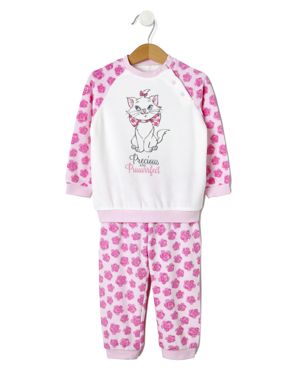 βρεφική πιτζάμα λευκή/ροζ marie για κορίτσι