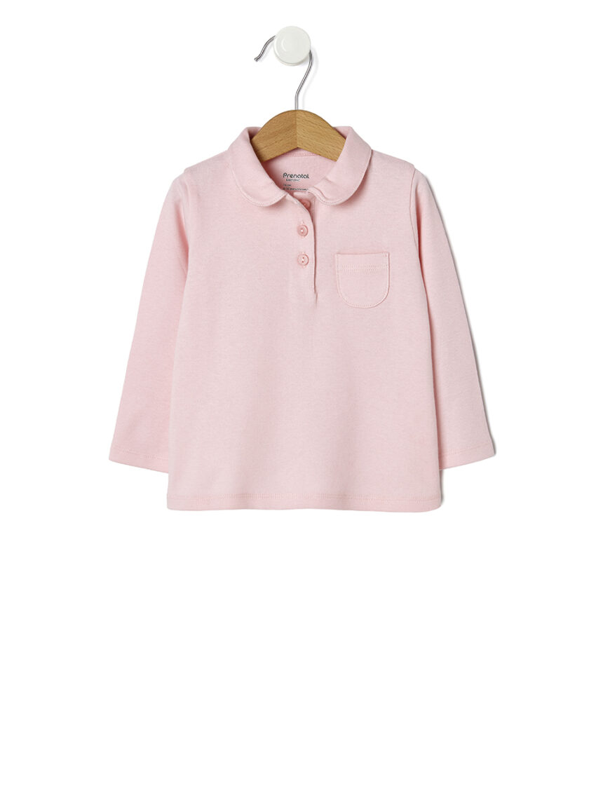 βρεφική μπλούζα πόλο ροζ για κορίτσι - Prénatal